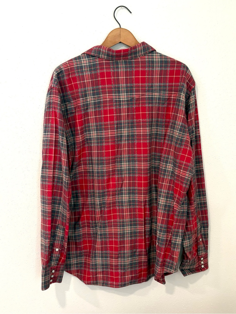 POLO RALPH LAUREN Western Red Plaid Flannel Pearl Snap Button Shirt Extra Large - Picture 6 of 6